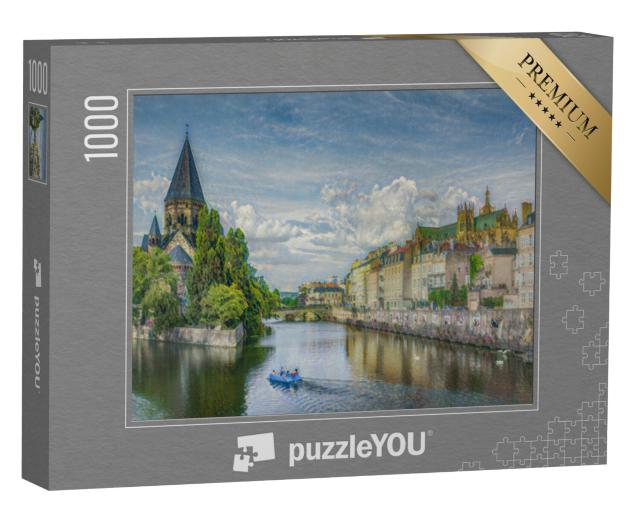 Puzzel 1000 stukjes „in de kunststijl van Claude Monet - Metz, Lotharingen - Puzzelverzameling Kunstenaars & Schilderijen“