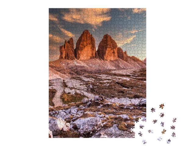 Puzzle 1000 Teile „Die Drei Zinnen am Abend, Südtirol, Italien“