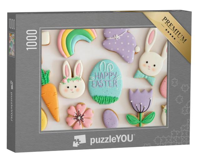 Puzzel 1000 stukjes „Vrolijk Pasen: een selectie van heerlijke paaskoekjes“