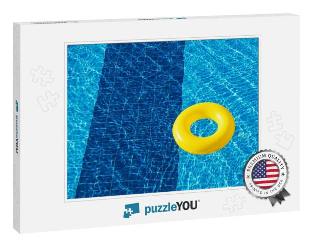 Yellow Pool Float, Ring Floating in a Refreshing Blue Swi... Jigsaw Puzzle