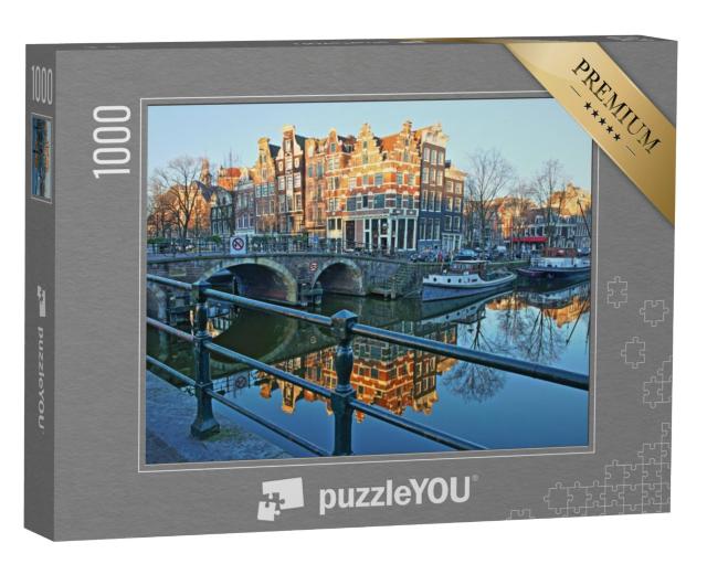 Puzzel 1000 stukjes „Brouwersgracht met de Lekkeresluisbrug“