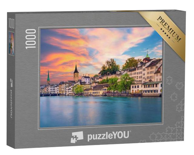 Puzzel 1000 stukjes „Zürich centrum in de avond“