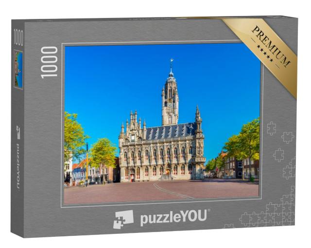 Puzzel 1000 stukjes „Stadhuis van Middelburg, Provincie Zeeland, Nederland“