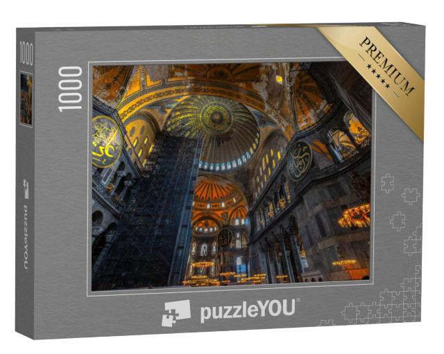 Puzzel 1000 stukjes „Adembenemend uitzicht op het interieur van de Hagia Sophia. Istanbul, Turkije“