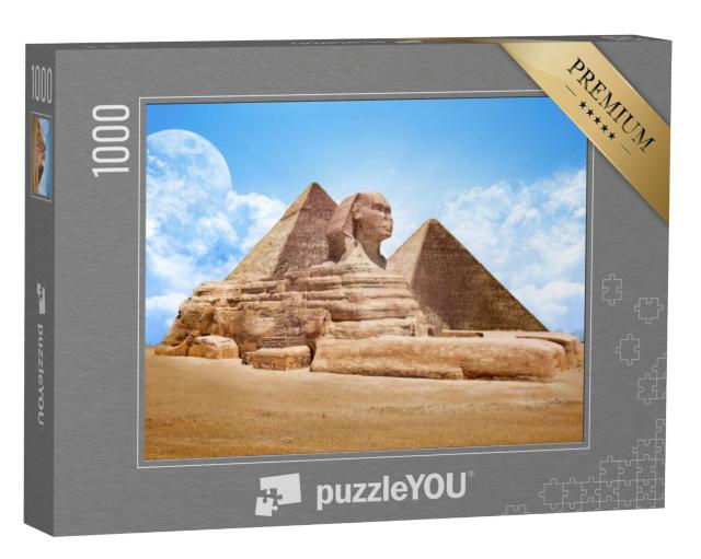 Puzzel 1000 stukjes „Piramides met Grote Sfinx, Egypte“