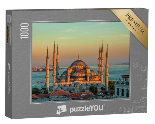 Puzzel 1000 stukjes „De Blauwe Moskee bij zonsondergang, Istanbul“