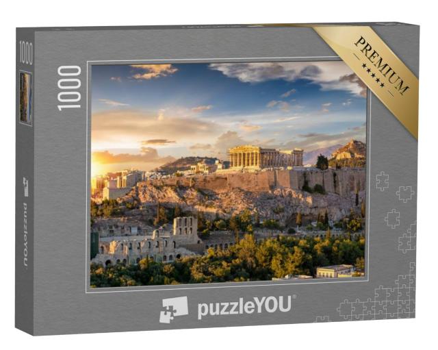 Puzzel 1000 stukjes „Akropolis van Athene in de adembenemende zonsondergang, Griekenland“