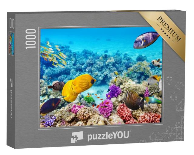 Puzzel 1000 stukjes „De onderwaterwereld met koralen en tropische vissen“