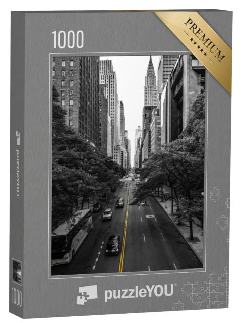 Puzzel 1000 stukjes „Eindeloze straat in Manhattan, New York“