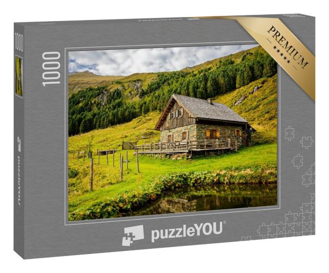 Puzzle 1000 Teile „Eine einsame Hütte in den Bergen“