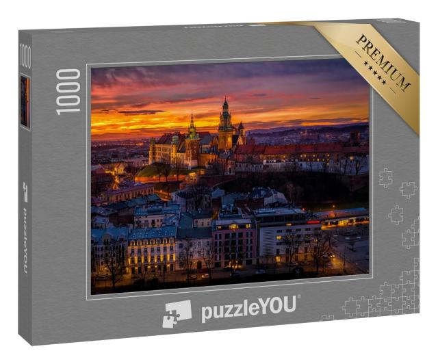Puzzle 1000 Teile „Morgendämmerung über Schloss Wawel, Krakau, Polen“