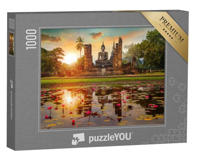 Puzzel 1000 stukjes „Wat Mahathat Tempel, UNESCO Werelderfgoed in Thailand“