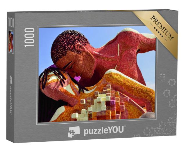 Puzzel 1000 stukjes „Bloemencorso Zundert, een teder, liefhebbend paar“