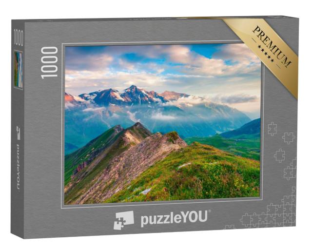 Puzzel 1000 stukjes „Zomerochtend op de Grossglockner: Hoogalpiene weg, Salzburg, Oostenrijk“