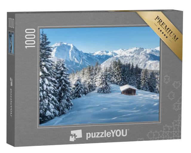 Puzzel 1000 stukjes „Winterlandschap in het Zillertal, Oostenrijk“