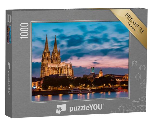 Puzzel 1000 stukjes „Zonsondergang boven de Dom van Keulen“