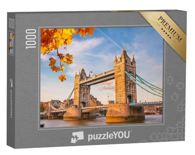 Puzzel 1000 stukjes „Tower Bridge met herfstbladeren, Londen“