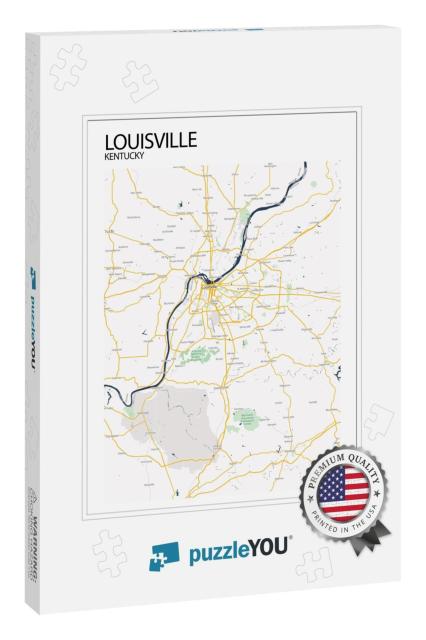 Poster Louisville - Kentucky Map. Road Map. Illustration... Jigsaw Puzzle