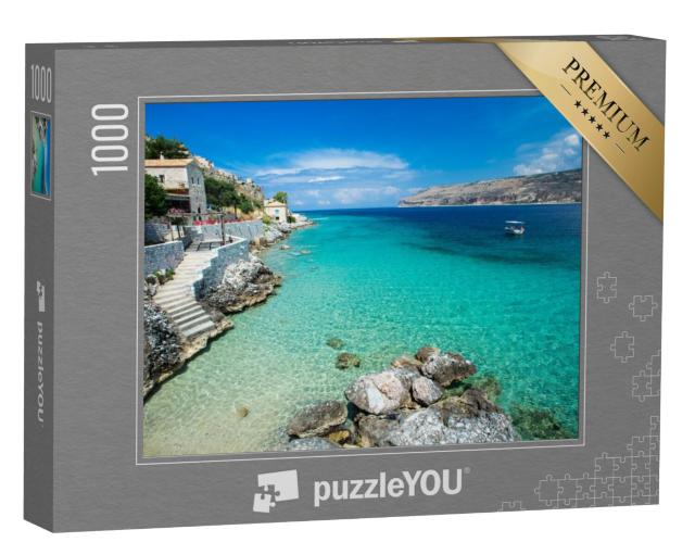 Puzzel 1000 stukjes „Turquoise wateren van de Middellandse Zee, Limeni, Griekenland“