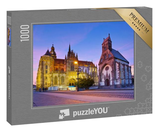 Puzzle 100 Teile „St. Michael Kapelle und St. Elisabeth Kathedrale in Kosice in der Ostslowakei“