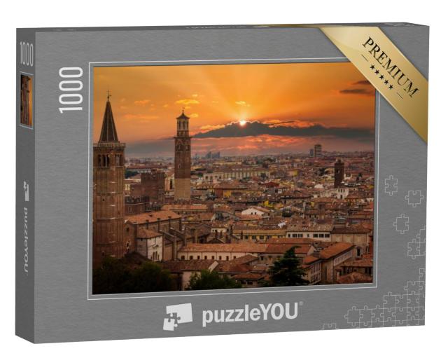 Puzzel 1000 stukjes „Verona bij zonsondergang, Italië“