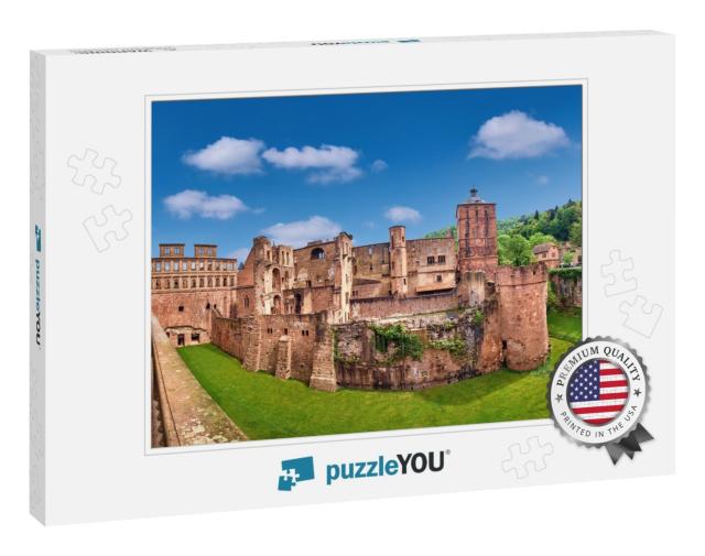 Ruins of Heidelberg Castle Heidelberger Schloss in Spring... Jigsaw Puzzle
