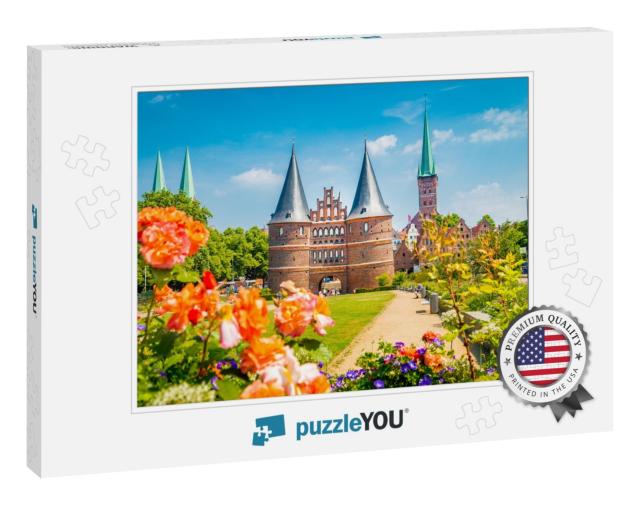 Idyllic Postcard View of the Historic Town of Luebeck wit... Jigsaw Puzzle
