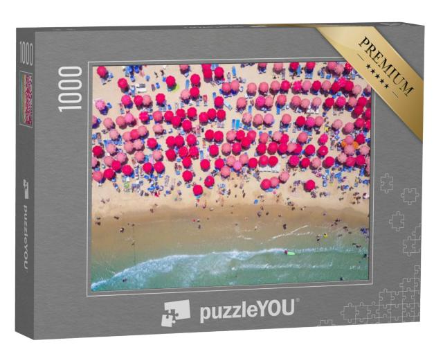 Puzzel 1000 stukjes „Tropisch strand met kleurrijke parasols“