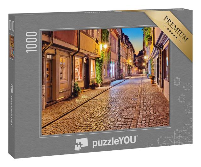Puzzle 1000 Teile „Malerische alte Straße in Erfurt, Deutschland“