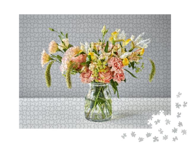 Puzzle 1000 Teile „Blumenstrauß: Schnittblumen als Deko“