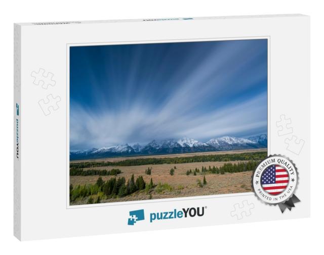 Cloudscape & Peaks in Grand Teton National Park of Wyomin... Jigsaw Puzzle