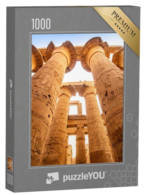 Puzzel 1000 stukjes „Karnak Tempel: Zuilen en oude symbolen in de beroemde bezienswaardigheid, Egypte“