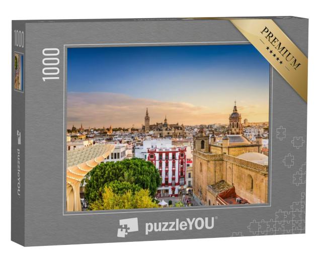 Puzzel 1000 stukjes „Oude stad skyline van Sevilla, Spanje“