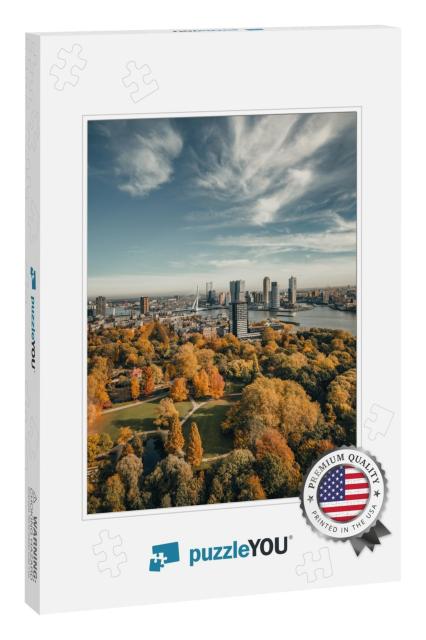 The Skyline of Rotterdam, the Netherlands with Autumn Col... Jigsaw Puzzle