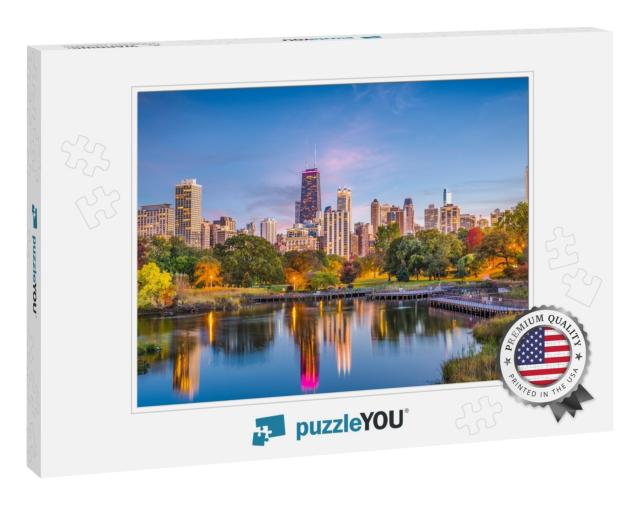 Chicago, Illinois, USA Downtown Skyline from Lincoln Park... Jigsaw Puzzle