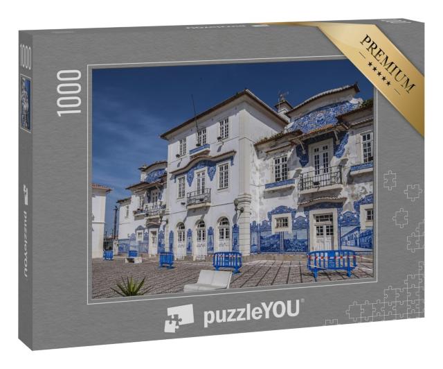 Puzzle 1000 Teile „Mit Azulejos-Fliesen verzierter alter Bahnhof von Aveiro, Portugal“