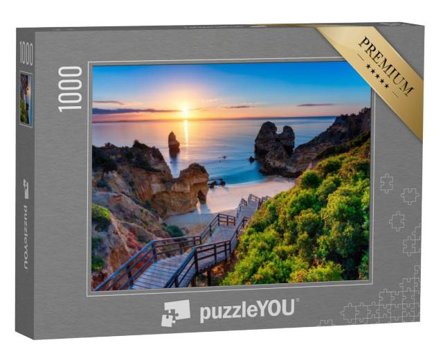 Puzzel 1000 stukjes „Pad naar het strand van Camilo in de Algarve, Portugal“