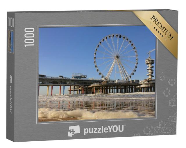 Puzzel 1000 stukjes „Reuzenrad op De Pier in Den Haag Scheveningen“