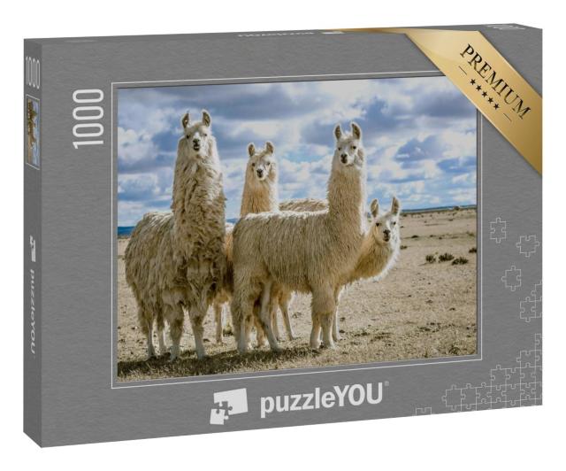 Puzzle 1000 Teile „Lamagruppe in ihrem natürlichen Lebensraum“