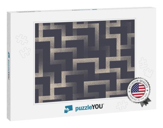 Maze Structure Vector Linear Seamless Pattern Geometric A... Jigsaw Puzzle