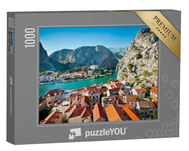 Puzzel 1000 stukjes „Panorama van Omis, Kroatië“