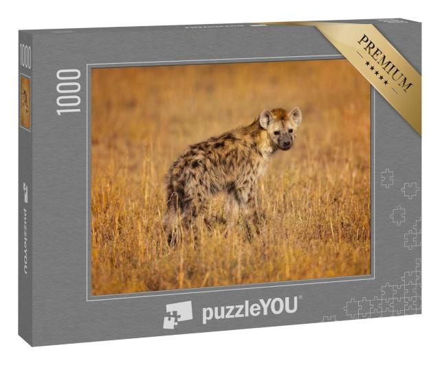 Puzzle 1000 Teile „Tüpfelhyäne, auch bekannt als lachende Hyäne, heimisch in Afrika“