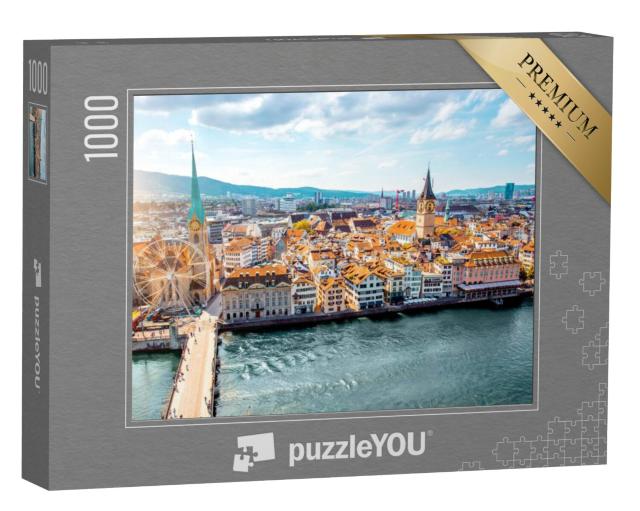 Puzzel 1000 stukjes „Oude binnenstad van Zürich, Zwitserland“