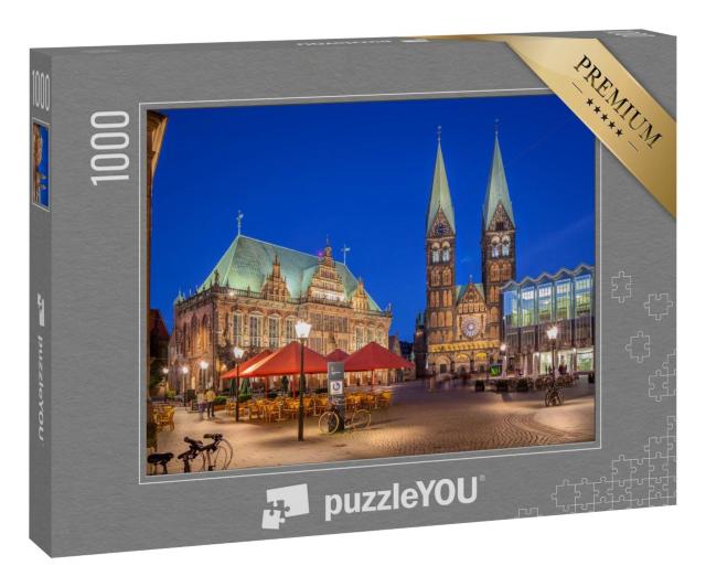 Puzzle 100 Teile „Bremer Marktplatz im Zentrum der Hansestadt Bremen“