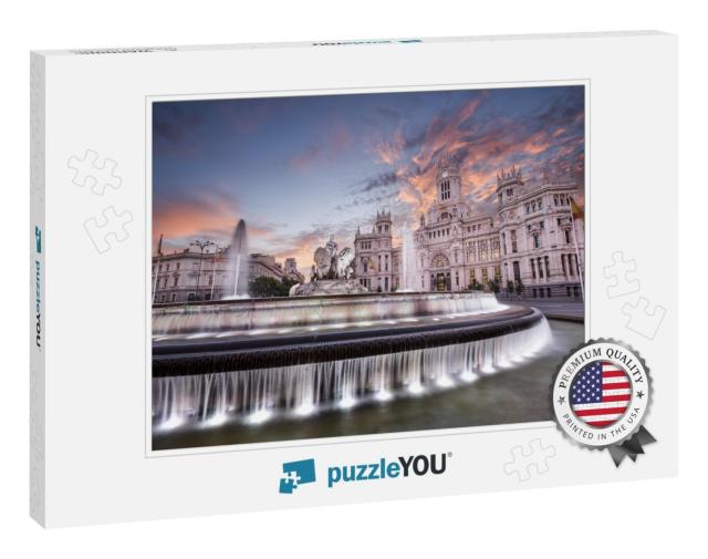 Madrid, Spain At Communication Palace & Cibeles Plaza... Jigsaw Puzzle