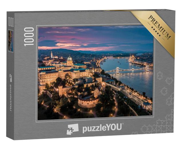 Puzzel 1000 stukjes „Prachtig uitzicht over Boedapest bij nacht“