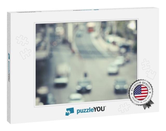 The Blurred Image of a Car Driving on the Road Traffic &... Jigsaw Puzzle