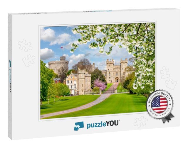 Long Walk to Windsor Castle in Spring, London Suburbs, Uk... Jigsaw Puzzle