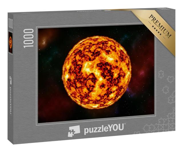 Puzzle 1000 Teile „Sonne im Weltraum mit Plasmahintergrund“