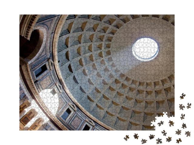 Puzzle 1000 Teile „Der Lichtstrahl im Inneren des Pantheons in Rom“
